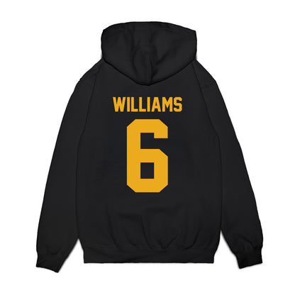 West Virginia - NCAA Football : DaMare Williams - Vintage Helmet Premium Hooded Sweatshirt-1