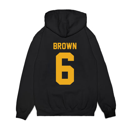 West Virginia - NCAA Football : Max Brown - Vintage Helmet Premium Hooded Sweatshirt-1