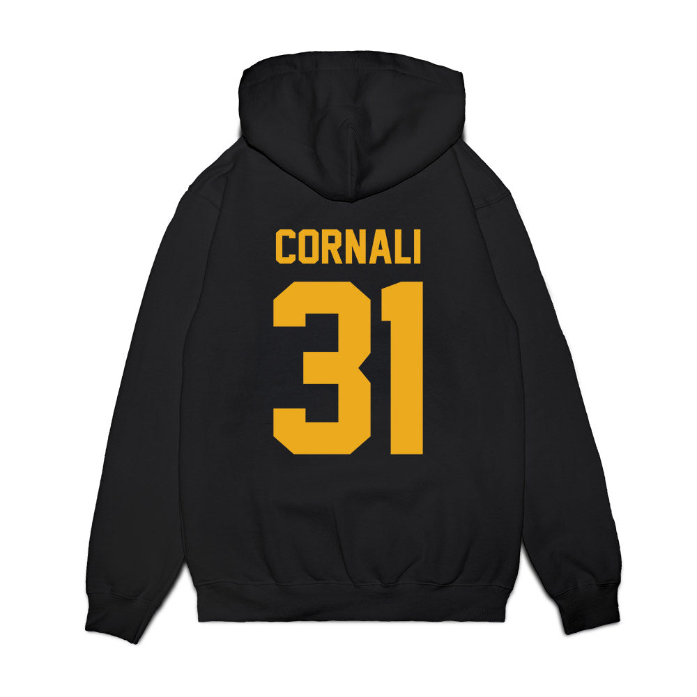 West Virginia - NCAA Football : Shane Cornali - Vintage Helmet Premium Hooded Sweatshirt-1