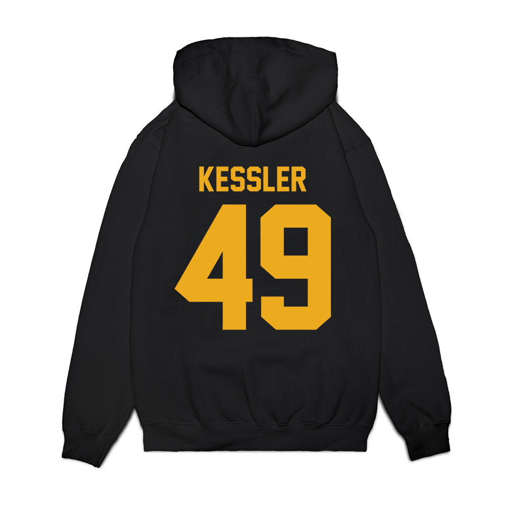 West Virginia - NCAA Football : Carter Kessler - Vintage Helmet Premium Hooded Sweatshirt-1