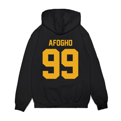 West Virginia - NCAA Football : David Afogho - Vintage Helmet Premium Hooded Sweatshirt-1
