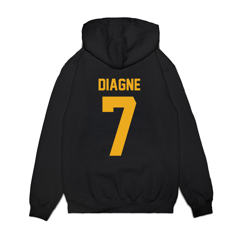 West Virginia - NCAA Football : Chams Diagne - Vintage Helmet Premium Hooded Sweatshirt-1