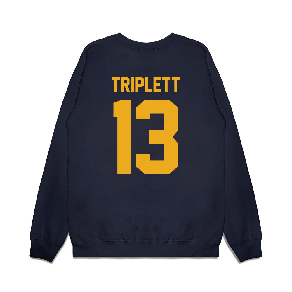 West Virginia - NCAA Football : Kedrick Triplett - Vintage Helmet Premium Crewneck Sweatshirt-1
