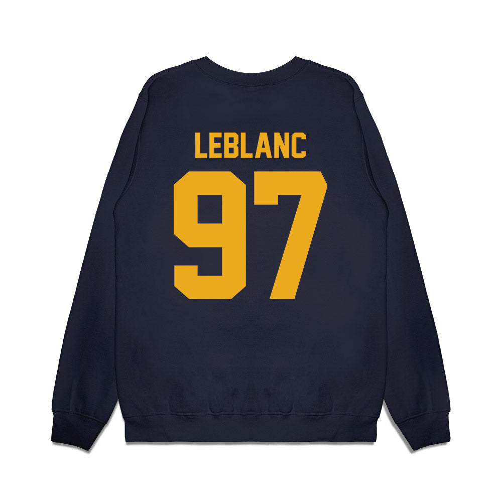 West Virginia - NCAA Football : Will LeBlanc - Vintage Helmet Premium Crewneck Sweatshirt-1