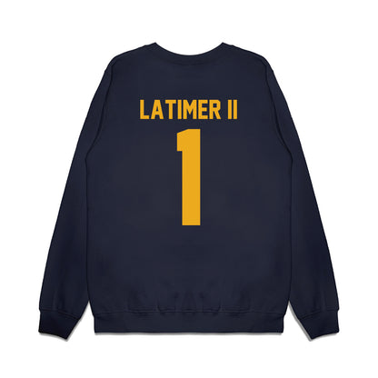 West Virginia - NCAA Football : Geimere Latimer II - Vintage Helmet Premium Crewneck Sweatshirt-1