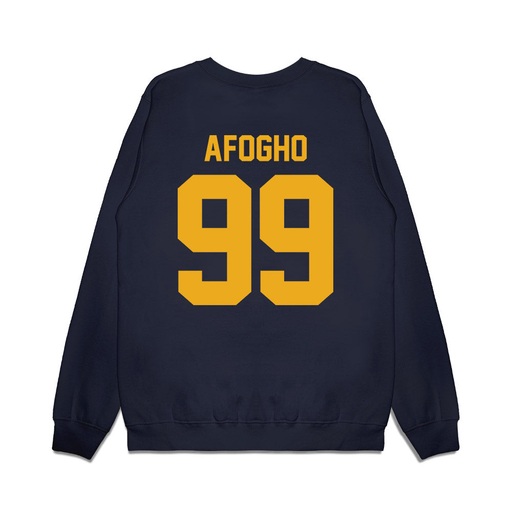 West Virginia - NCAA Football : David Afogho - Vintage Helmet Premium Crewneck Sweatshirt-1