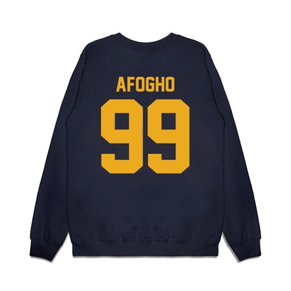West Virginia - NCAA Football : David Afogho - Vintage Helmet Premium Crewneck Sweatshirt-1