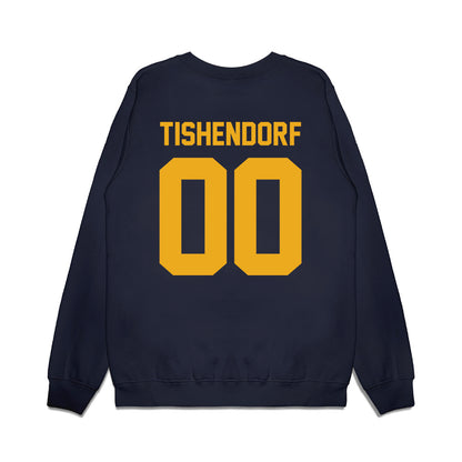 West Virginia - NCAA Football : Noah Tishendorf - Vintage Helmet Premium Crewneck Sweatshirt-1