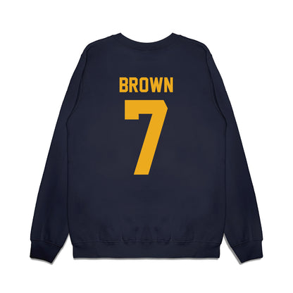 West Virginia - NCAA Football : Wyatt Brown - Vintage Helmet Premium Crewneck Sweatshirt-1