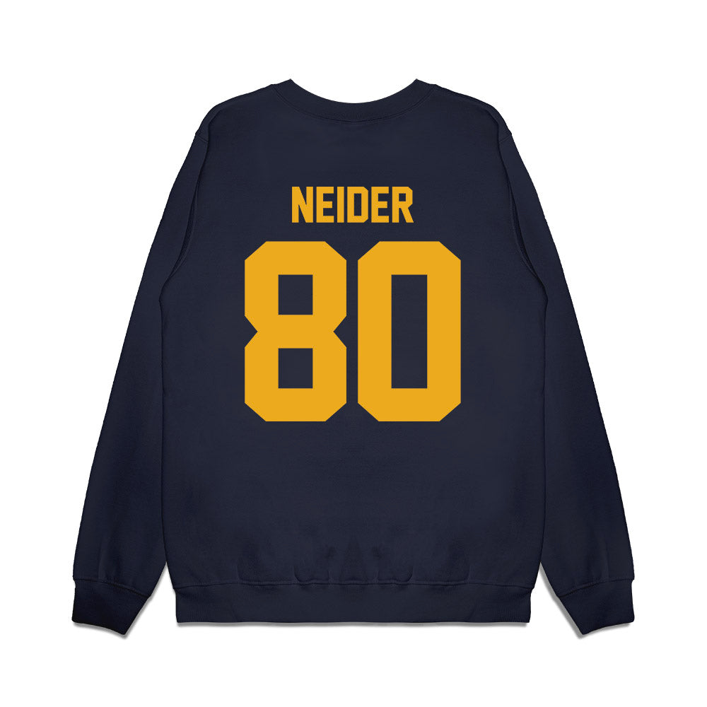 West Virginia - NCAA Football : John Neider - Vintage Helmet Premium Crewneck Sweatshirt-1