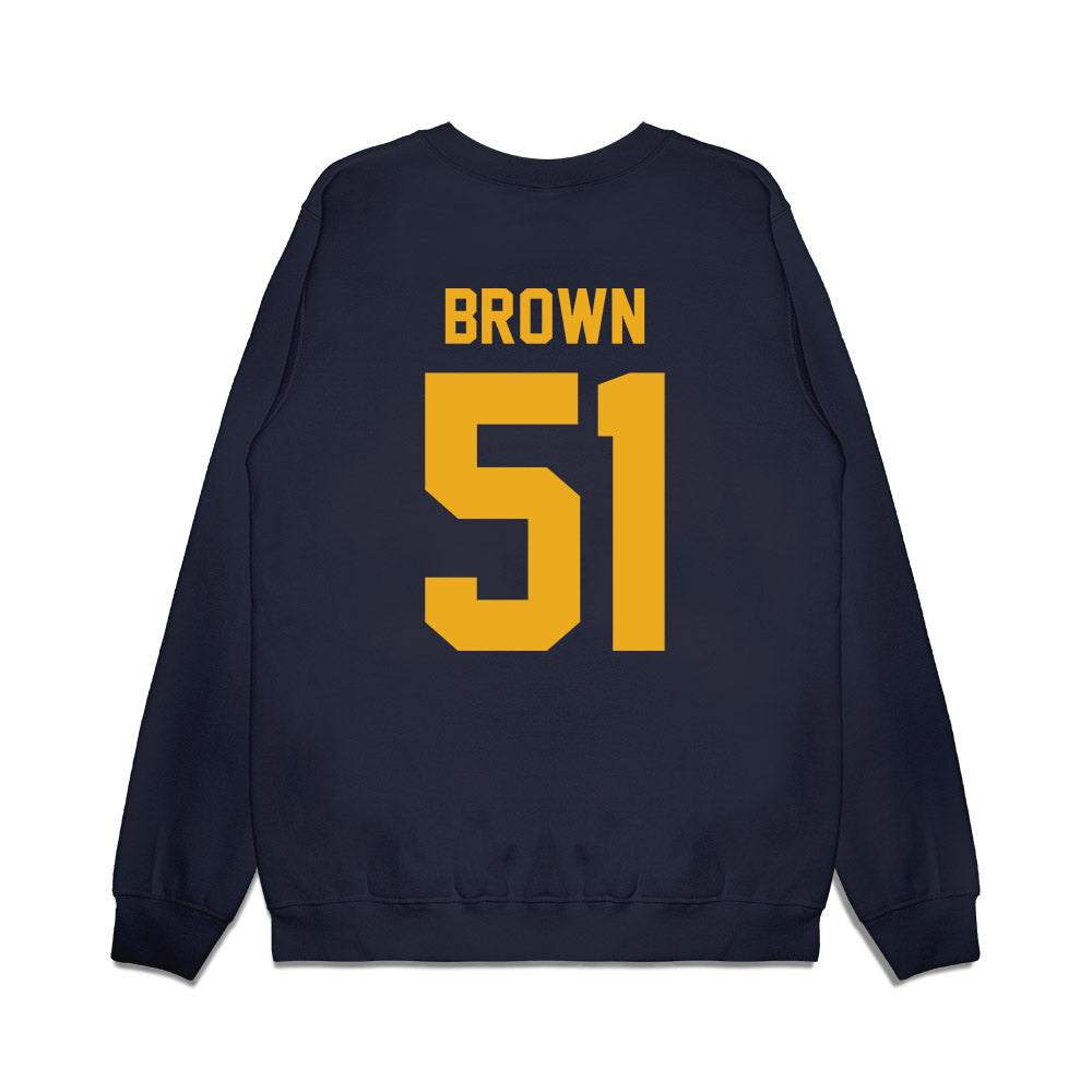 West Virginia - NCAA Football : Taylor Brown - Vintage Helmet Premium Crewneck Sweatshirt-1