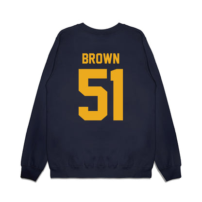 West Virginia - NCAA Football : Taylor Brown - Vintage Helmet Premium Crewneck Sweatshirt-1