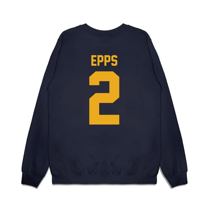 West Virginia - NCAA Football : DJ Epps - Vintage Helmet Premium Crewneck Sweatshirt-1