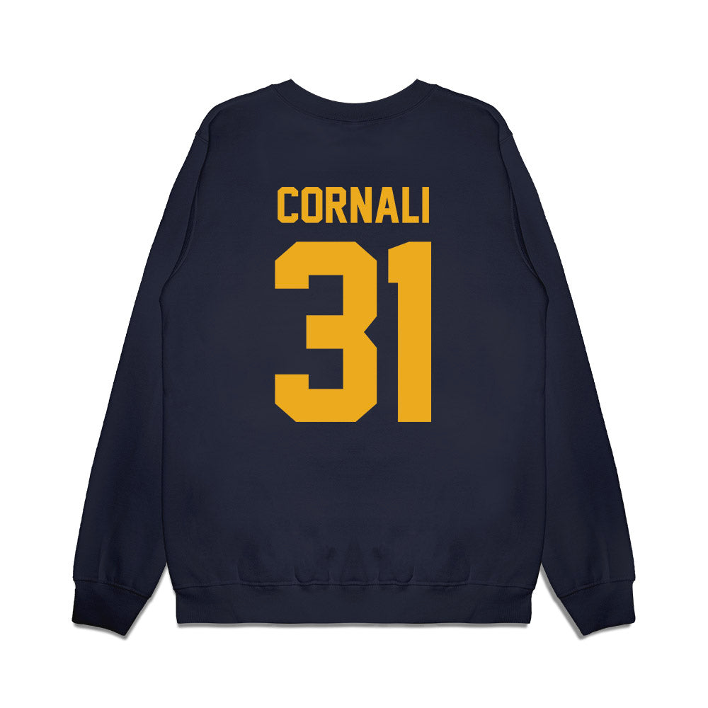 West Virginia - NCAA Football : Shane Cornali - Vintage Helmet Premium Crewneck Sweatshirt-1