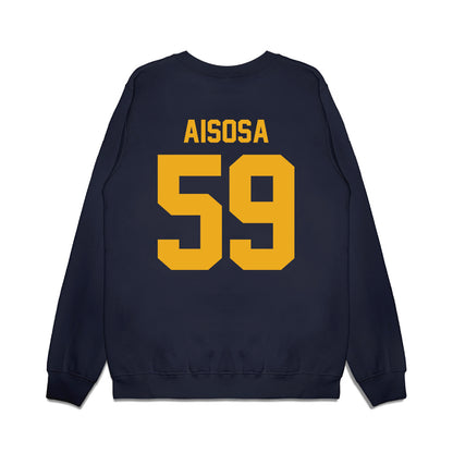 West Virginia - NCAA Football : Josh Aisosa - Vintage Helmet Premium Crewneck Sweatshirt-1