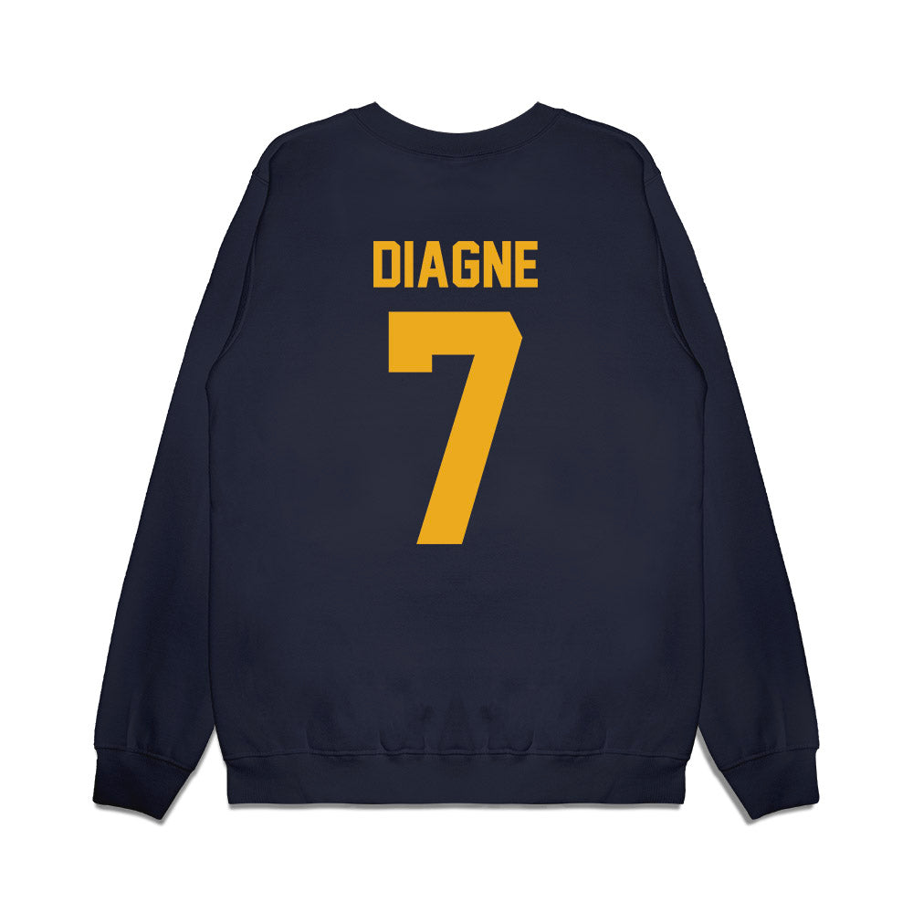 West Virginia - NCAA Football : Chams Diagne - Vintage Helmet Premium Crewneck Sweatshirt-1
