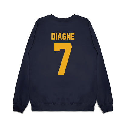 West Virginia - NCAA Football : Chams Diagne - Vintage Helmet Premium Crewneck Sweatshirt-1
