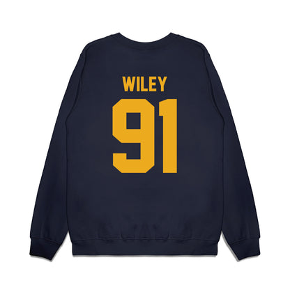 West Virginia - NCAA Football : Darius Wiley - Vintage Helmet Premium Crewneck Sweatshirt-1
