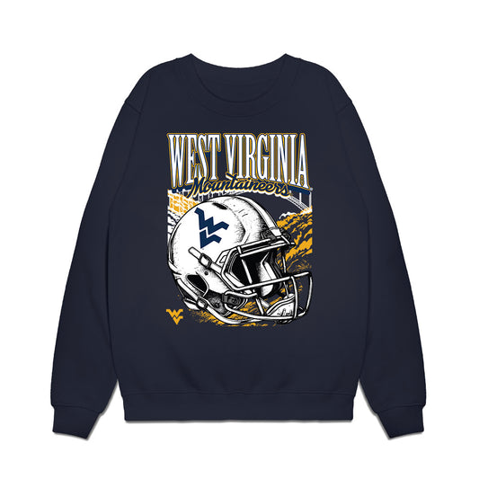 West Virginia - NCAA Football : Kameron Reddic - Vintage Helmet Premium Crewneck Sweatshirt-0