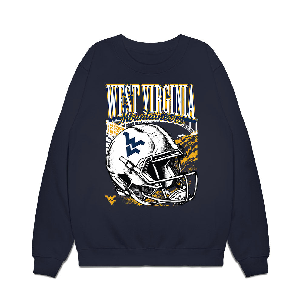 West Virginia - NCAA Football : Jayden Bell - Vintage Helmet Premium Crewneck Sweatshirt-0