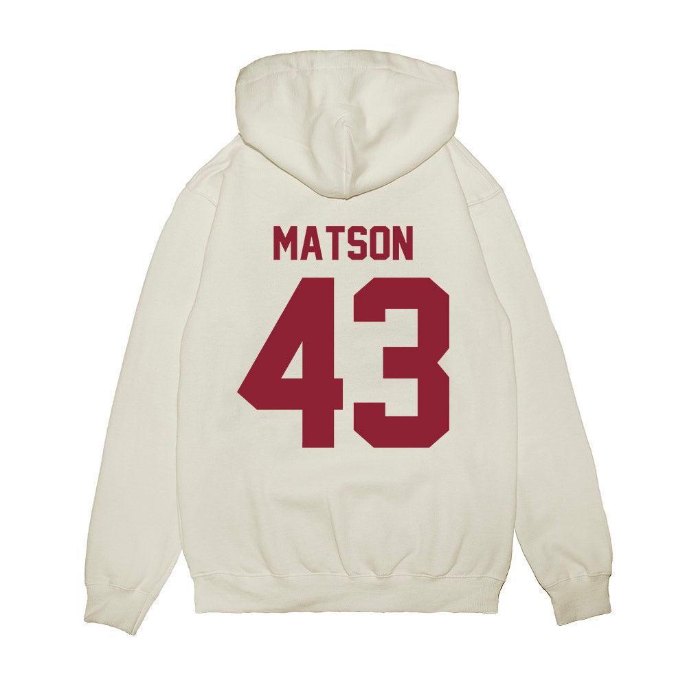Iowa State - NCAA Football : Caden Matson - Vintage Helmet Premium Hooded Sweatshirt-1
