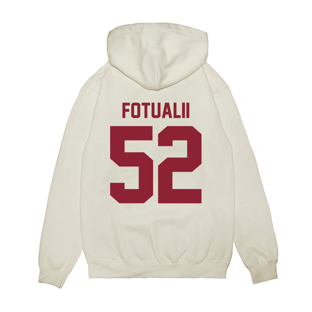Iowa State - NCAA Football : Kingston Fotualii - Vintage Helmet Premium Hooded Sweatshirt-1