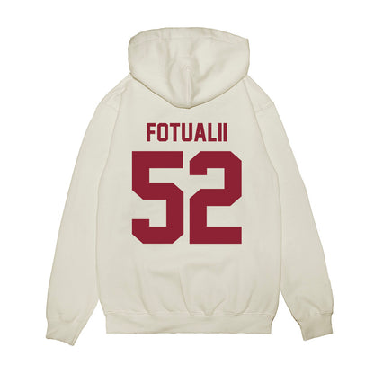 Iowa State - NCAA Football : Kingston Fotualii - Vintage Helmet Premium Hooded Sweatshirt-1