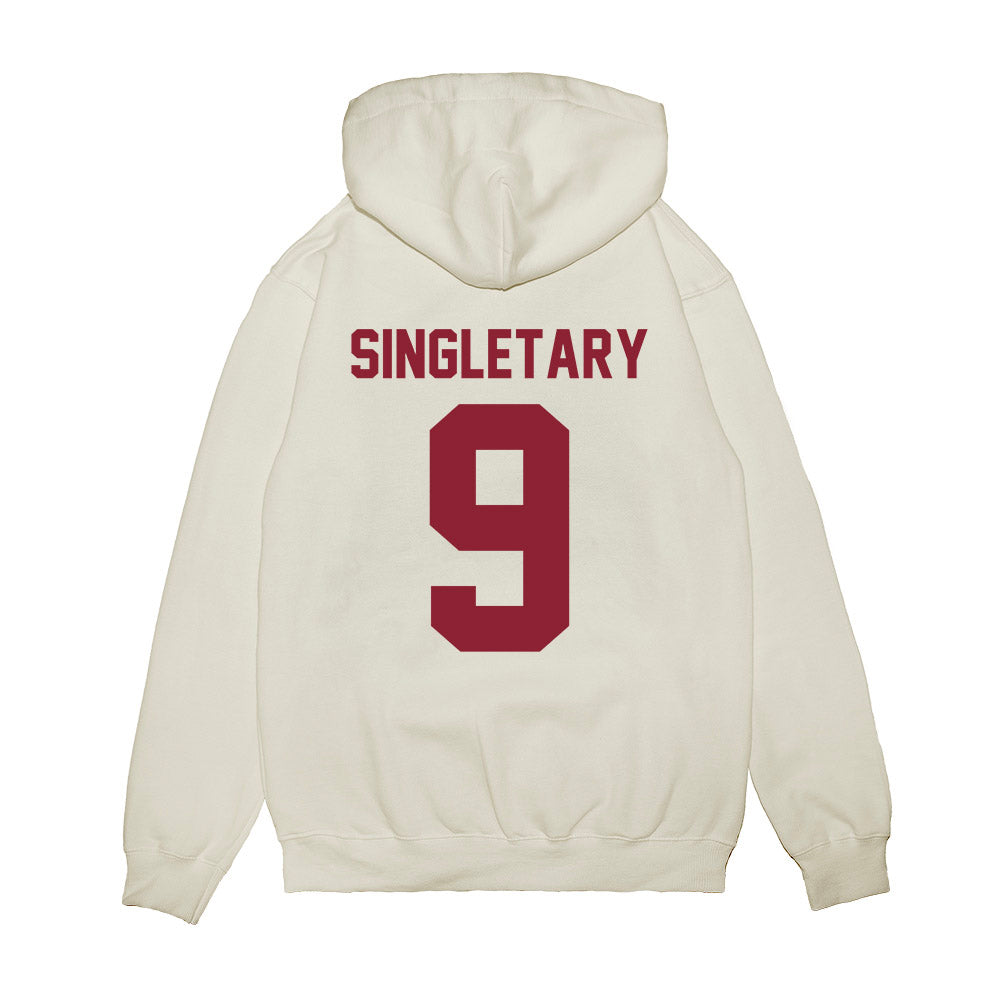 Iowa State - NCAA Football : Jaheim Singletary - Vintage Helmet Premium Hooded Sweatshirt-1