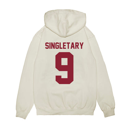 Iowa State - NCAA Football : Jaheim Singletary - Vintage Helmet Premium Hooded Sweatshirt-1