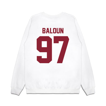 Iowa State - NCAA Football : Max Baloun - Vintage Helmet Premium Crewneck Sweatshirt-1