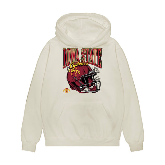 Iowa State - NCAA Football : Connor Moberly - Vintage Helmet Premium Hooded Sweatshirt-0