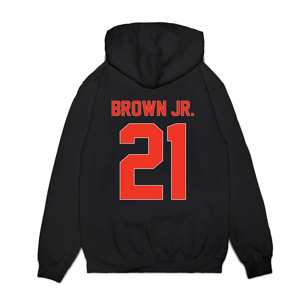 Syracuse - NCAA Football : Fran Brown Jr. - Vintage Helmet Premium Hooded Sweatshirt-1