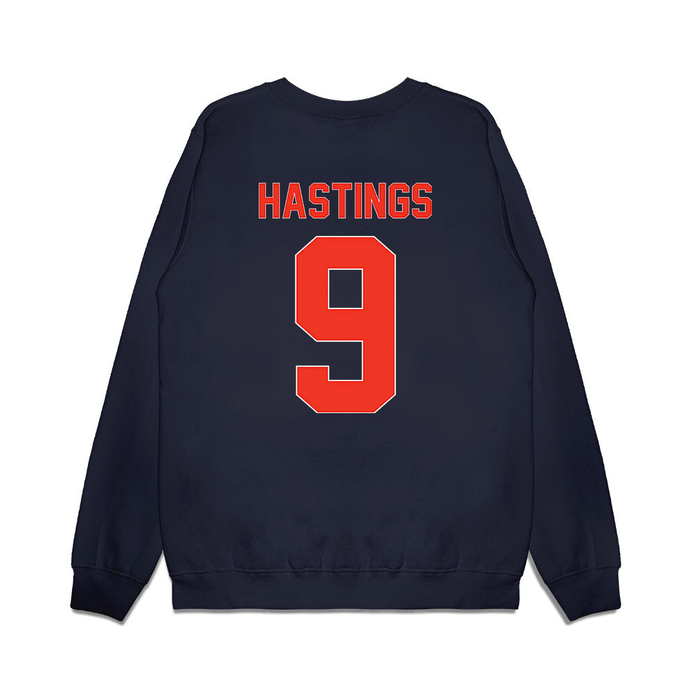 Syracuse - NCAA Football : Isaiah Hastings - Vintage Helmet Premium Crewneck Sweatshirt-1