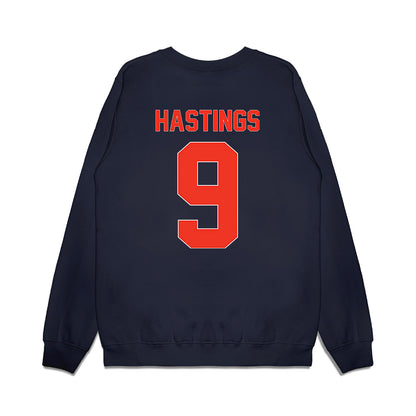 Syracuse - NCAA Football : Isaiah Hastings - Vintage Helmet Premium Crewneck Sweatshirt-1