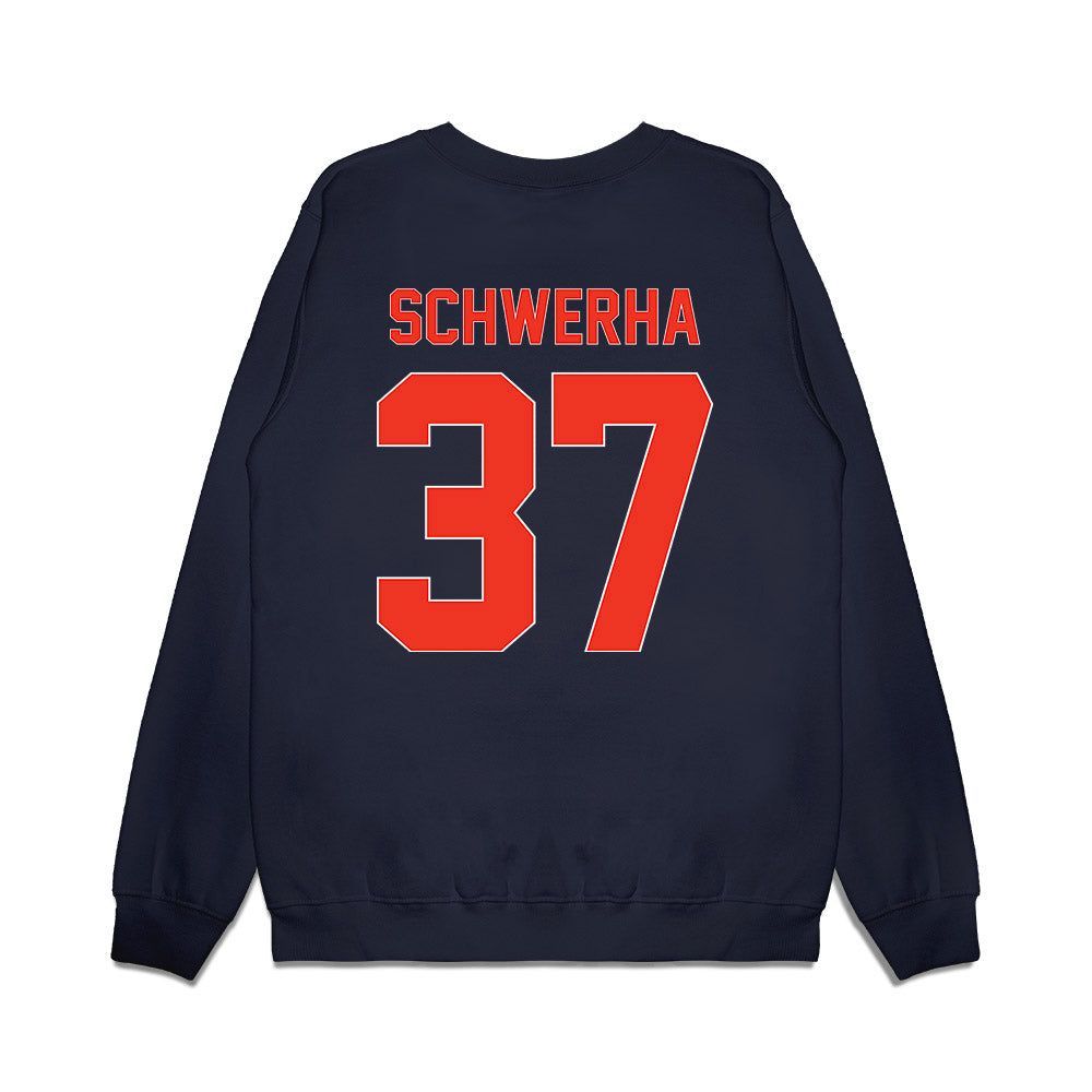 Syracuse - NCAA Football : Timothy Schwerha - Vintage Helmet Premium Crewneck Sweatshirt-1