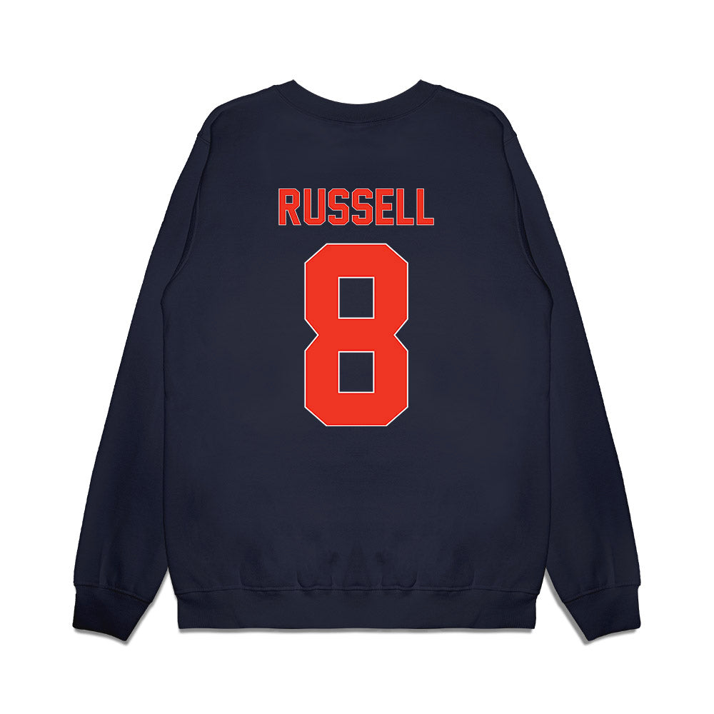 Syracuse - NCAA Football : Tyshawn Russell - Vintage Helmet Premium Crewneck Sweatshirt-1