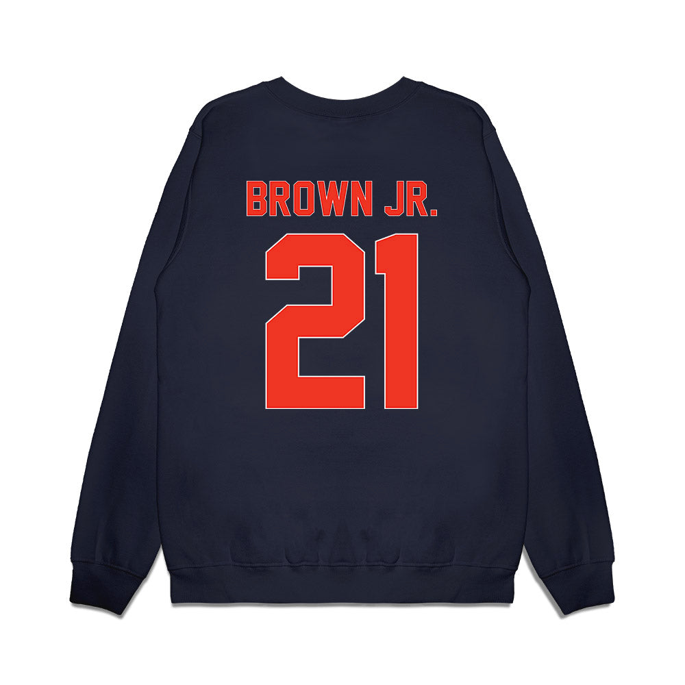 Syracuse - NCAA Football : Fran Brown Jr. - Vintage Helmet Premium Crewneck Sweatshirt-1