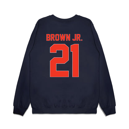Syracuse - NCAA Football : Fran Brown Jr. - Vintage Helmet Premium Crewneck Sweatshirt-1