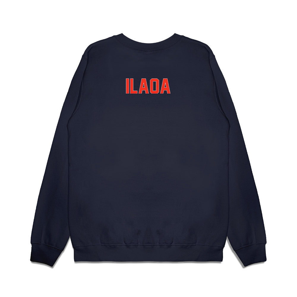 Syracuse - NCAA Football : Joshua Ilaoa - Vintage Helmet Premium Crewneck Sweatshirt-1