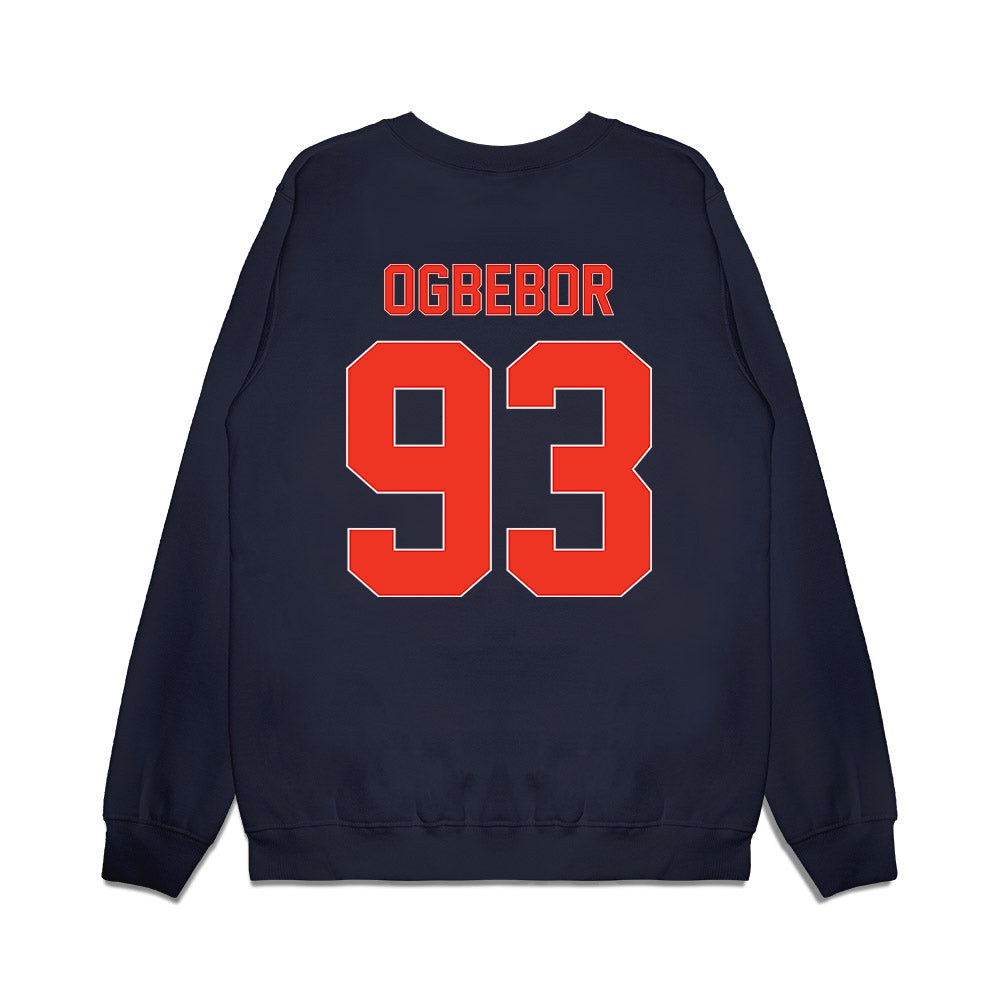 Syracuse - NCAA Football : Nissi Ogbebor - Vintage Helmet Premium Crewneck Sweatshirt-1