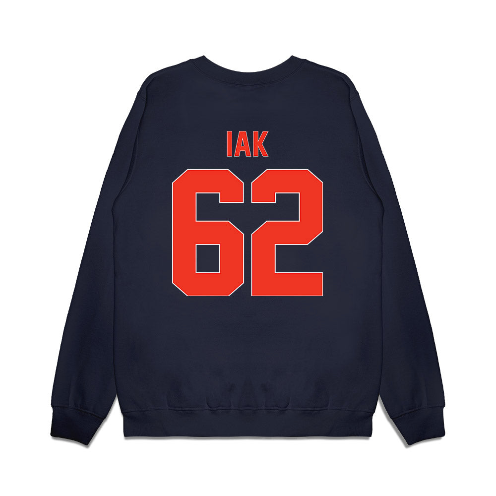 Syracuse - NCAA Football : Jackson Iak - Vintage Helmet Premium Crewneck Sweatshirt-1