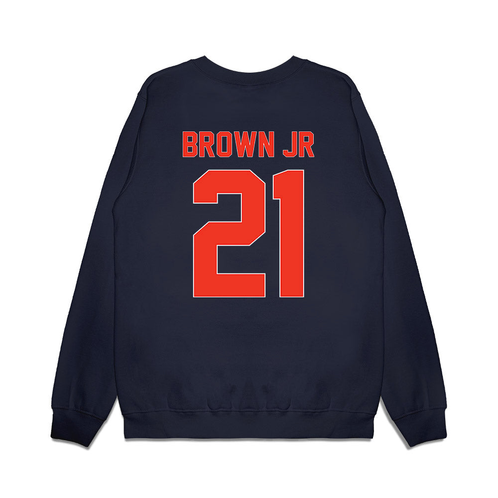 Syracuse - NCAA Football : Francis Brown Jr - Vintage Helmet Premium Crewneck Sweatshirt-1