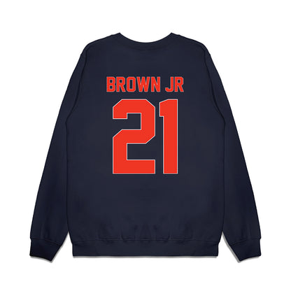 Syracuse - NCAA Football : Francis Brown Jr - Vintage Helmet Premium Crewneck Sweatshirt-1