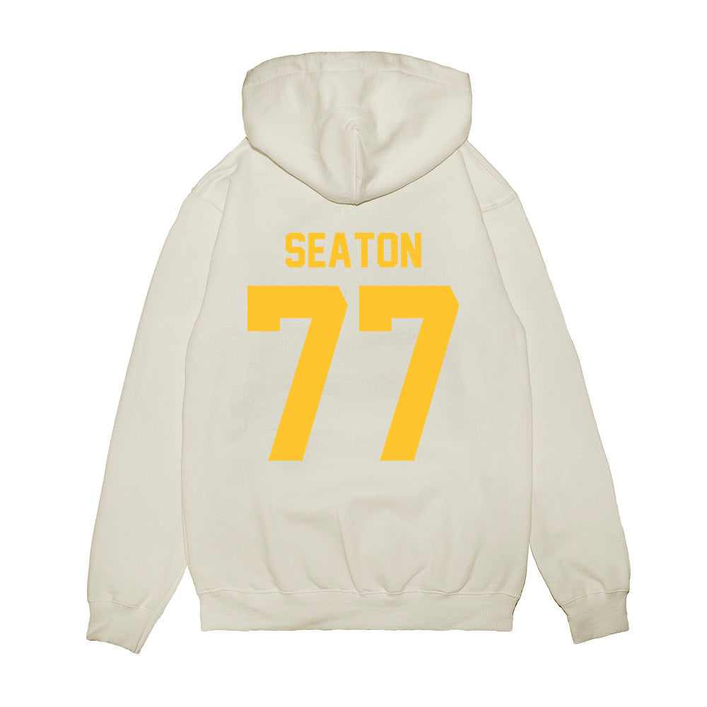 LSU - NCAA Football : Jordan Seaton - Vintage Helmet Premium Hooded Sweatshirt-1
