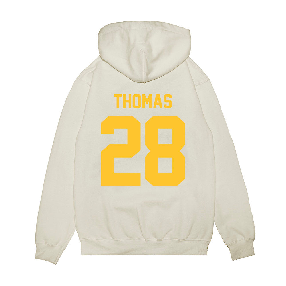 LSU - NCAA Football : Jhase Thomas - Vintage Helmet Premium Hooded Sweatshirt-1