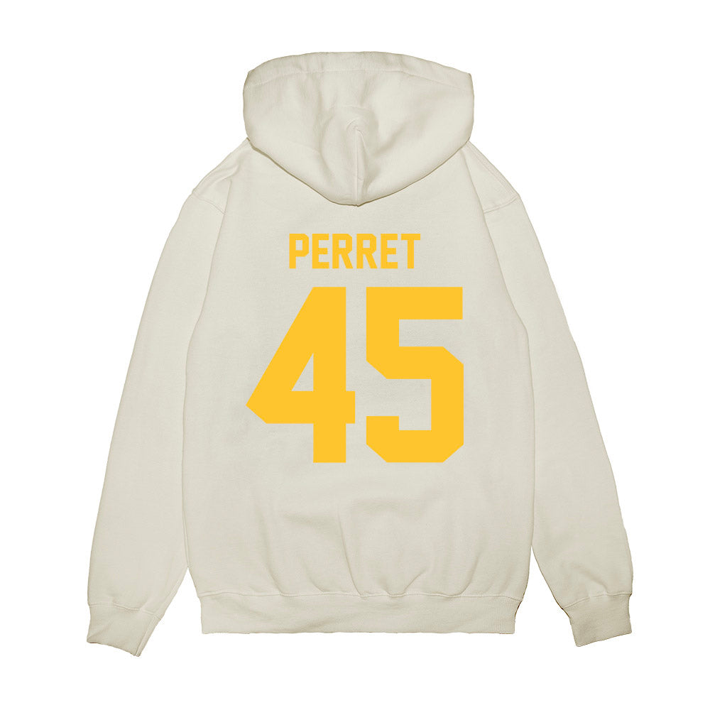 LSU - NCAA Football : Sean Perret - Vintage Helmet Premium Hooded Sweatshirt-1