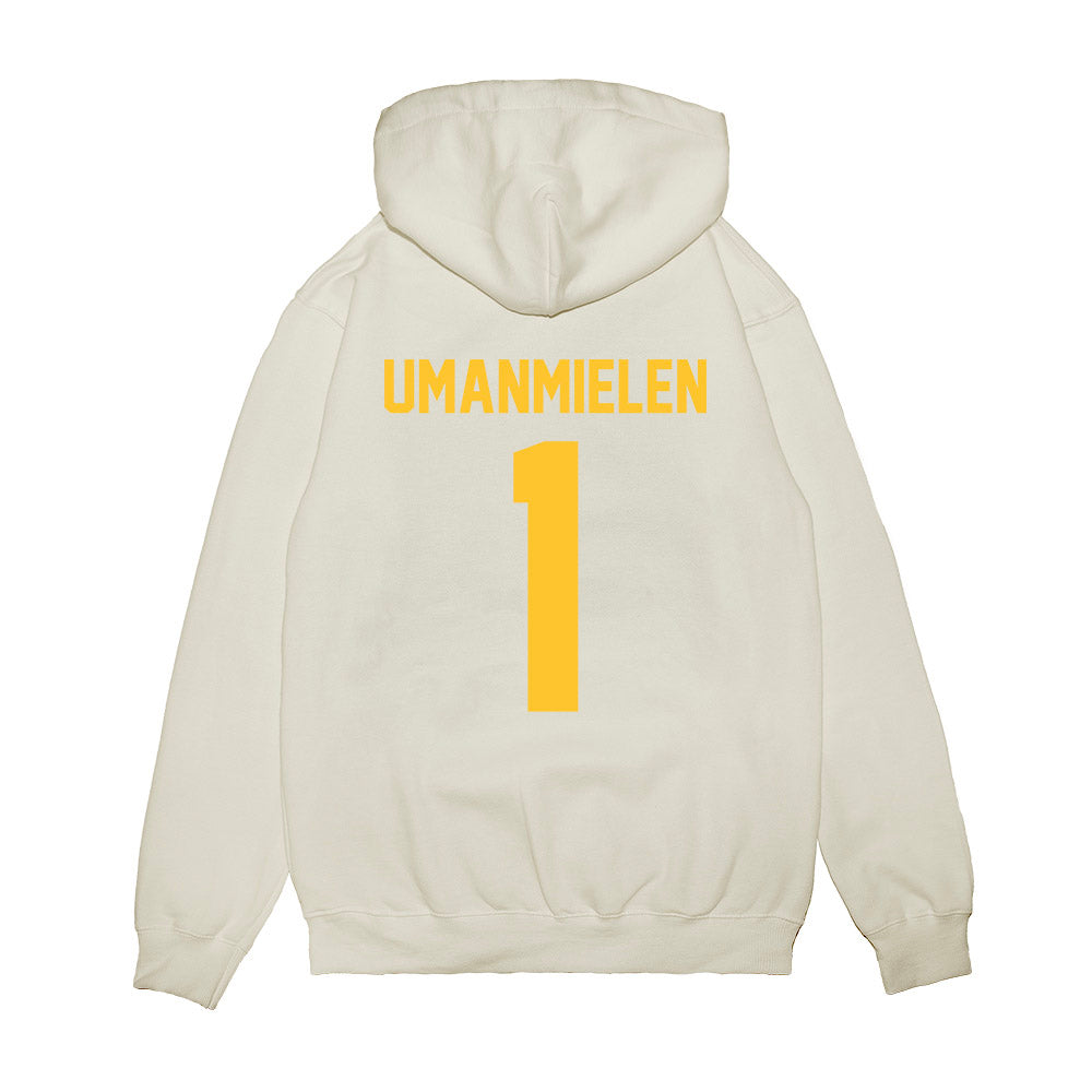 LSU - NCAA Football : Princewill Umanmielen - Vintage Helmet Premium Hooded Sweatshirt-1