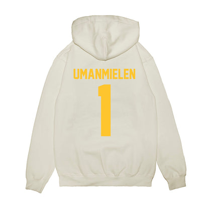 LSU - NCAA Football : Princewill Umanmielen - Vintage Helmet Premium Hooded Sweatshirt-1