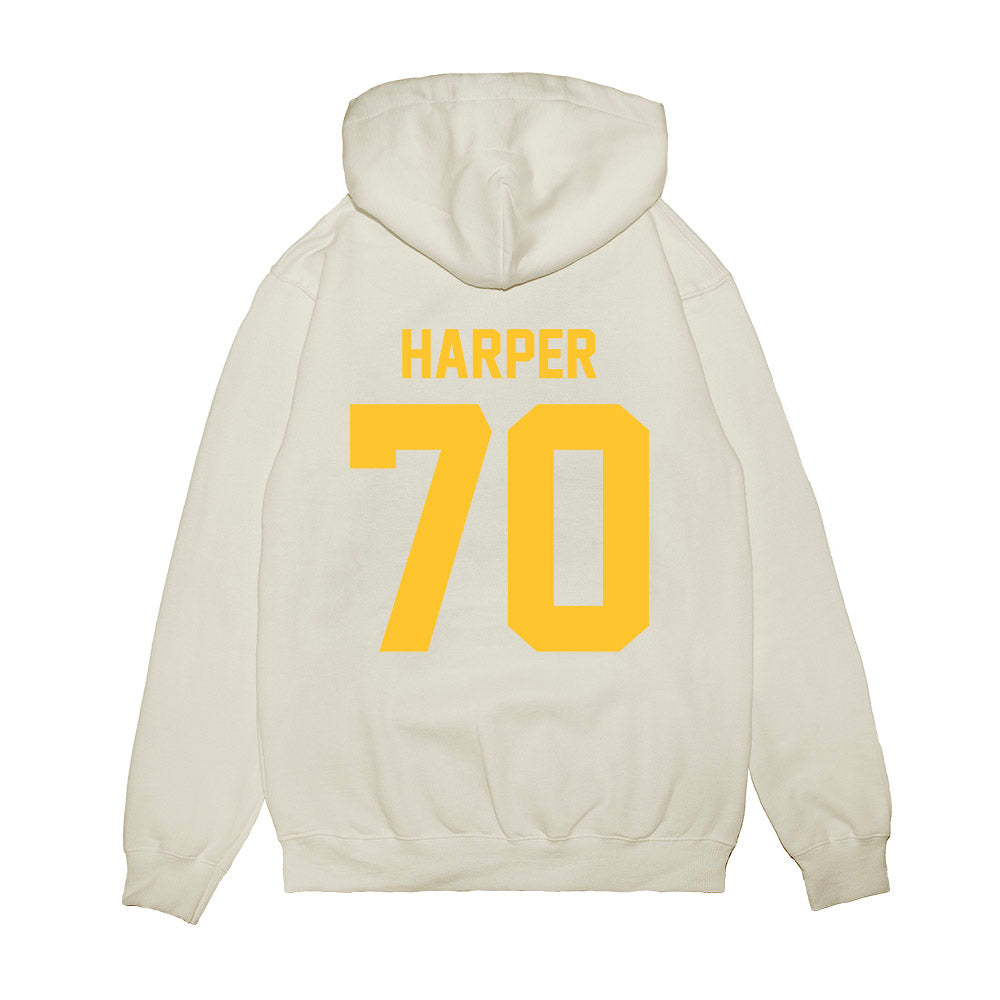 LSU - NCAA Football : Devin Harper - Vintage Helmet Premium Hooded Sweatshirt-1