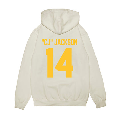 LSU - NCAA Football : Christopher "CJ" Jackson - Vintage Helmet Premium Hooded Sweatshirt-1